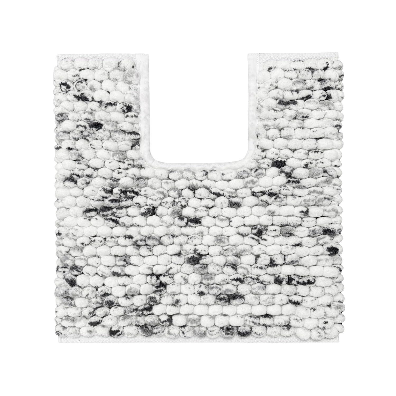Allure Marl Chunky Bobble Toilet Mat Non Slip 50 x 50cm - Super Soft, Absorbent & Quick Dry Marble Design Giant Bobble Pedestal Mat Bathroom Rug, Easy Care, Machine Washable (Dark Grey)