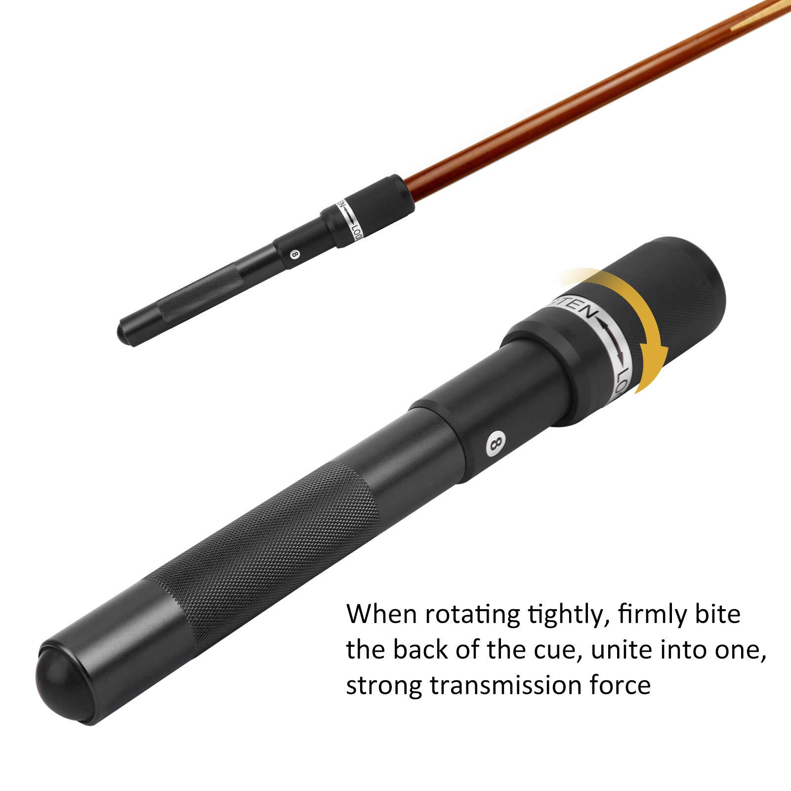 Biljart Pool Stick Extender Butt End Telescopische Verlenghouder Verlenger (BLACK