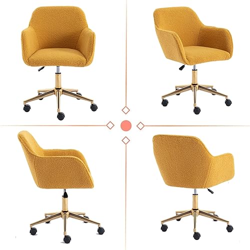 Miniatura 7 de Silla moderna de piel sintética para oficina en casa, silla giratoria tapizada, silla de tocador de maquillaje para adolescentes y niñas, silla de