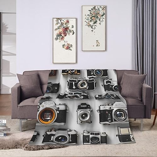 Miniatura 8 de Retro Cool Camera Collection - Manta de franela estampada de 30 x 40 pulgadas, manta ligera y cálida para sofá, cama, oficina, decoración del hogar