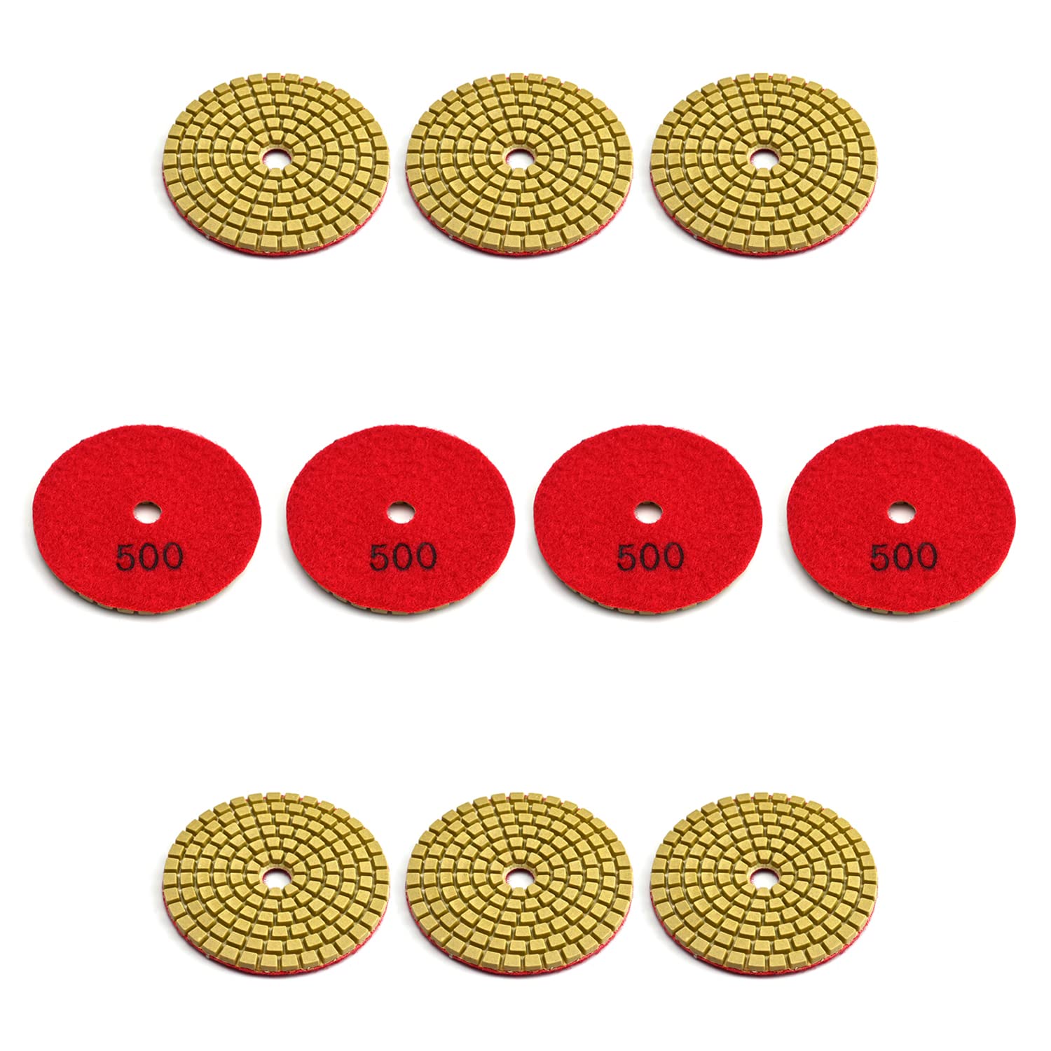 Utoolmart Diamond Polishing Sanding Grinding Pads Discs 3 Inch Grit 500 for Granite Concrete Stone Marble 10 Pcs