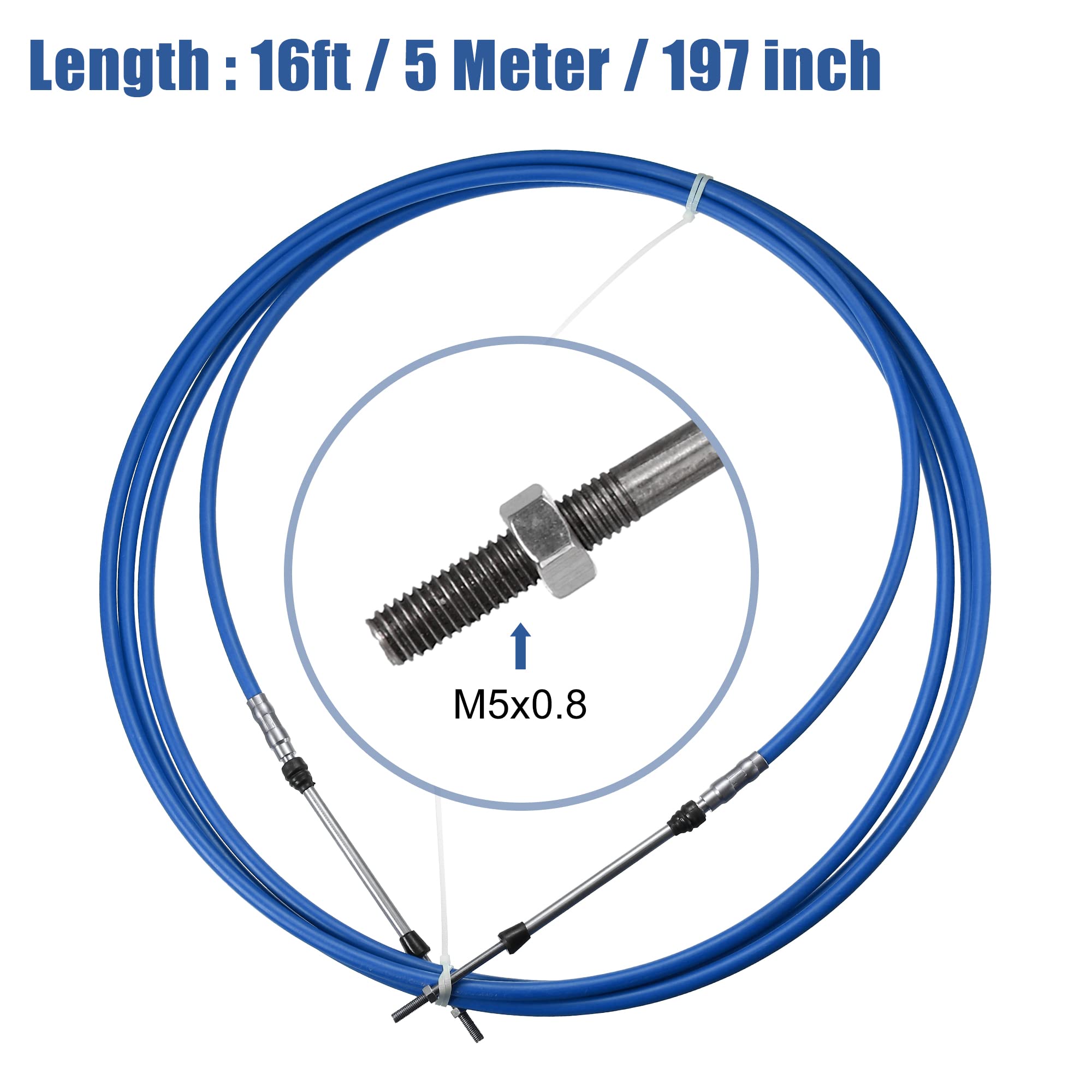 Motoforti 2 pz 4,9 m 197 Pollici Acceleratore Cambio Telecomando Box Cavo Blu
