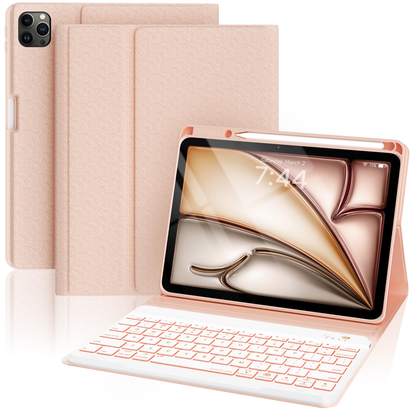 Wainyok Funda Magnética Desmontable Teclado Inalámbrico Bluetooth Con Trackpad Para IPad Pro De 11 Pulgadas (1ª, 2ª, 3ª Generación - 2018, 2020, 2021