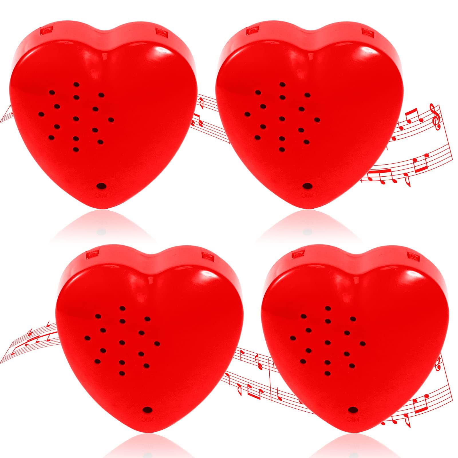 TERRIFI Voice Recorder for Stuffed Animal - 30 Seconds Stuffed Animal Voice Recorder Box, Recording Device Sound Module for Toys, Create for Newborn for Plush Toy Stuffed Teddy Bear（red/4 Pack）