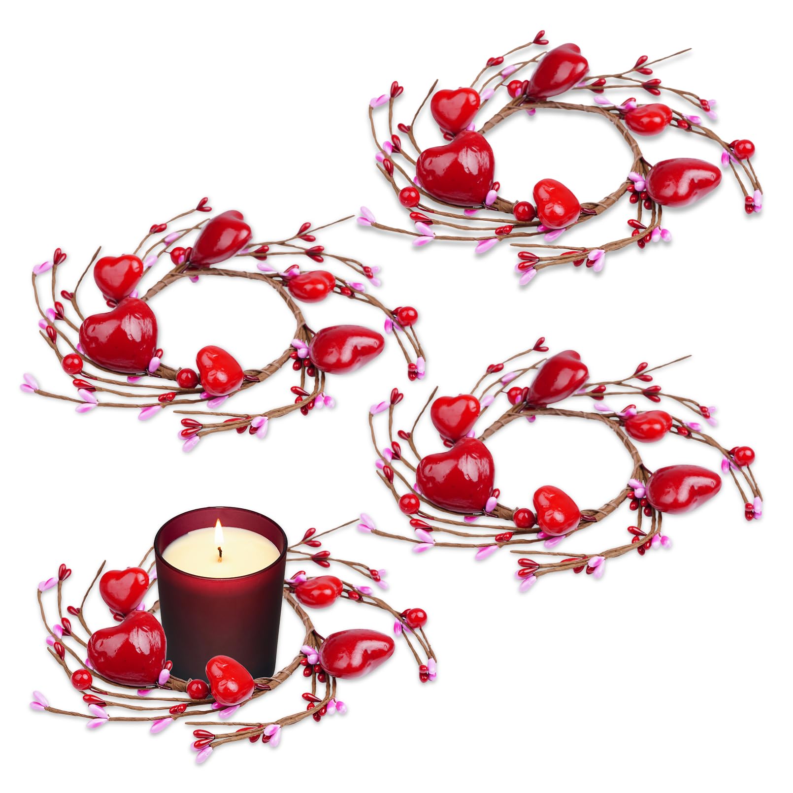 Couronnes de bougies cœur rouge Yookat pour sublimer vos tables ternes