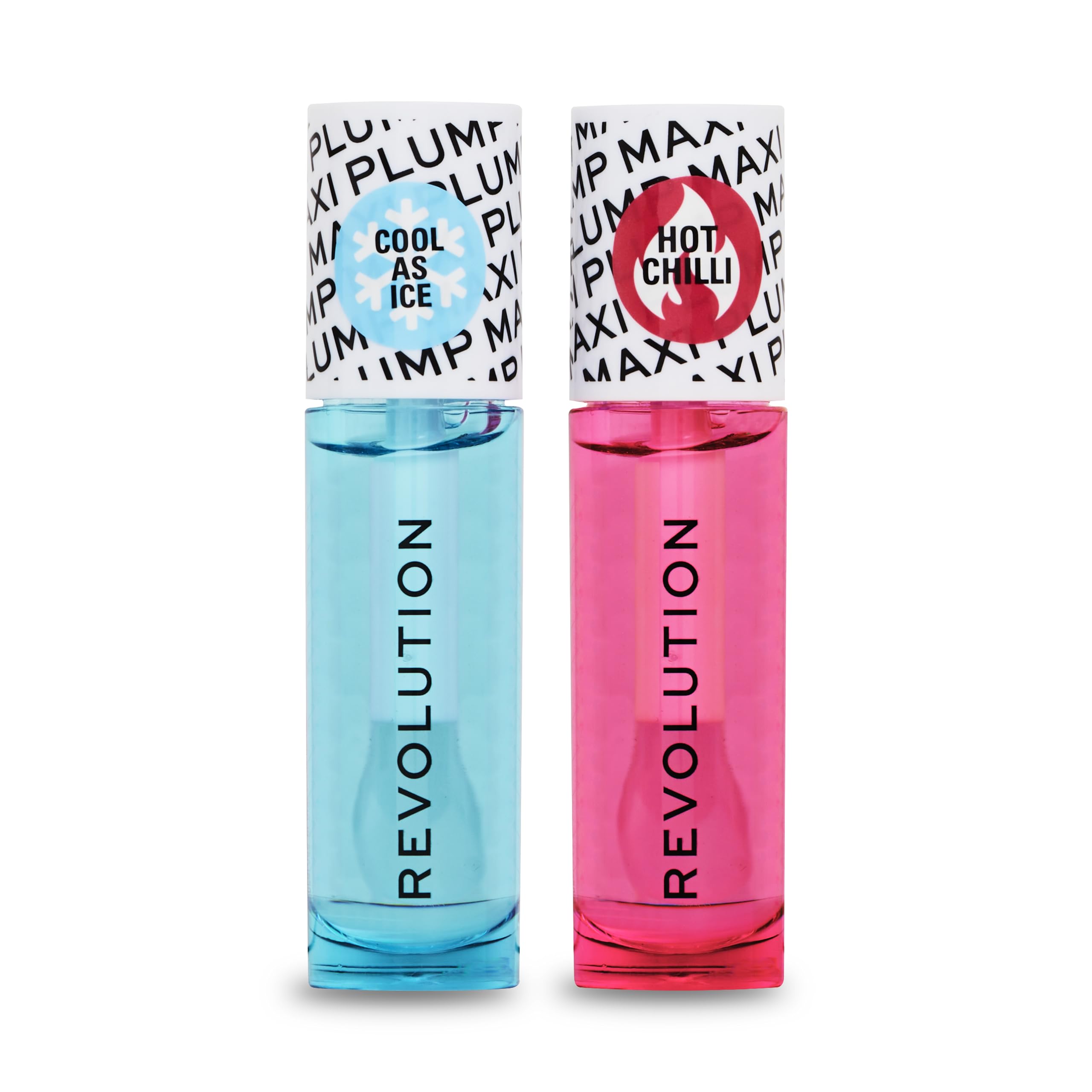 Revolution Beauty Maxi Plump Cool As Ice and Hot As Chilli Lip Set, Multicolor
