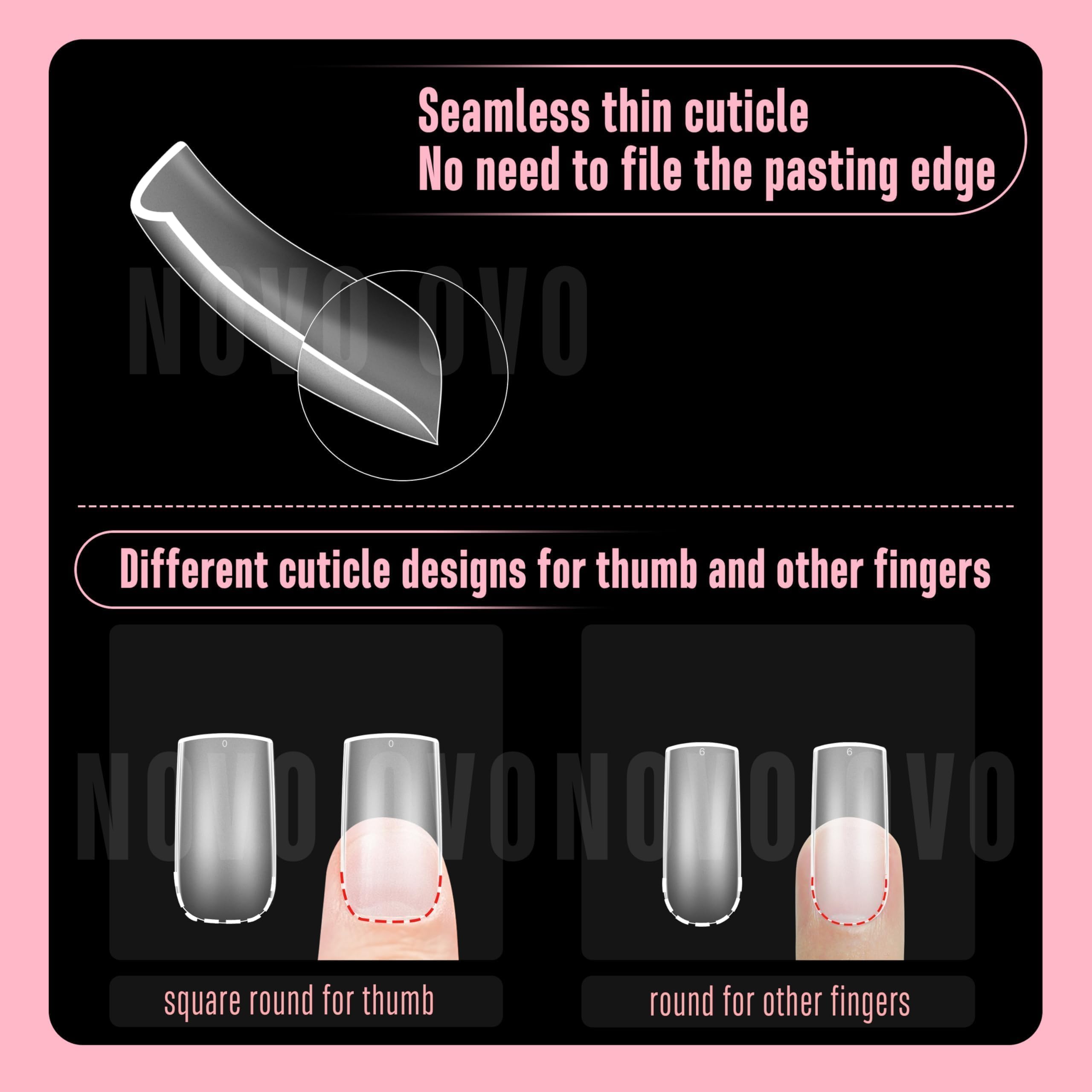 NOVO OVO Halloween Medium Slightly Curved Nail Tips Press on Full Cover - Image 3