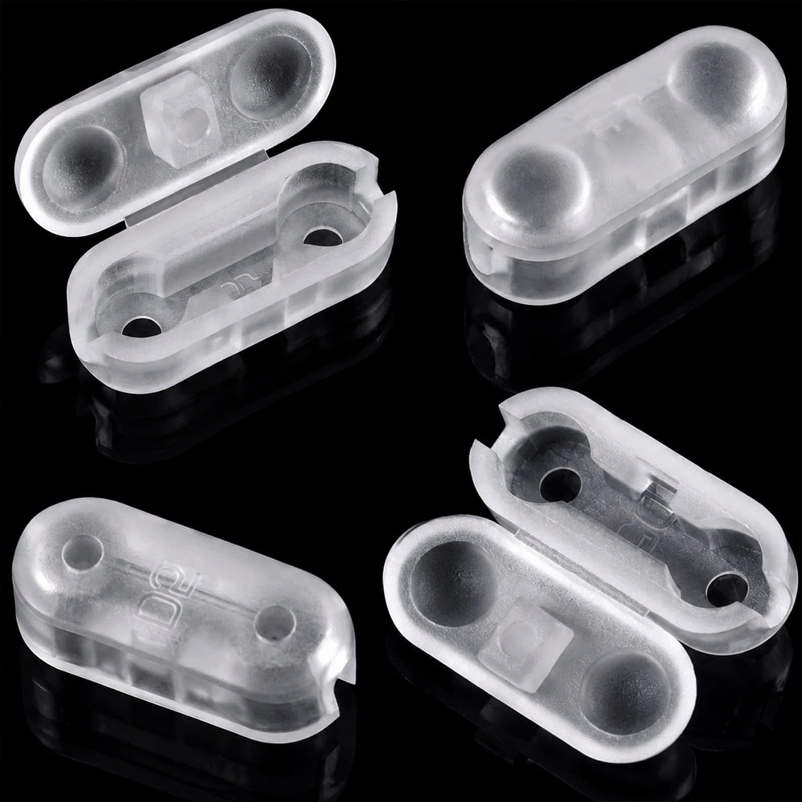 QIHAWN 30 Pack Replacement Ball Chain Cord Connector Clips for Vertical, Roman & Roller Blinds (Transparent)