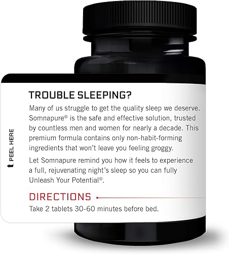 Miniatura 3 de Force Factor Somnapure, paquete de 2, ayuda para dormir sin medicamentos para adultos con melatonina, raíz de valeriana y bálsamo de limón,