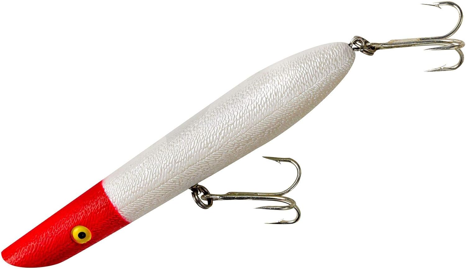 Cotton Cordell Pencil Popper Topwater Fishing Lure 7", 2 oz Pearl Red Head