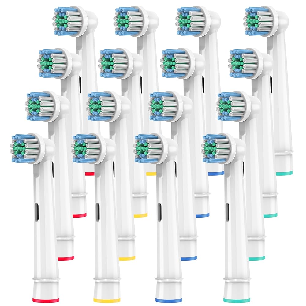 Replacement Toothbrush Heads Compatible with Oral B Braun,16 Pack Professional Electric Brush Heads for Oral B Replacement Heads Refill Pro 500/1000/1500/3000/3757/5000/7000/7500/8000