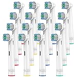 Replacement Toothbrush Heads Compatible with Oral B Braun,16 Pack Professional Electric Brush Heads for Oral B Replacement Heads Refill Pro 500/1000/1500/3000/3757/5000/7000/7500/8000