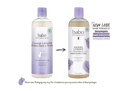 Miniatura 2 de Babo Botanicals Baño y lavado de burbujas 2 en 1 de lavanda calmante - Manzanilla relajante - Verificado por EWG - Vegano - Para todas las edades -
