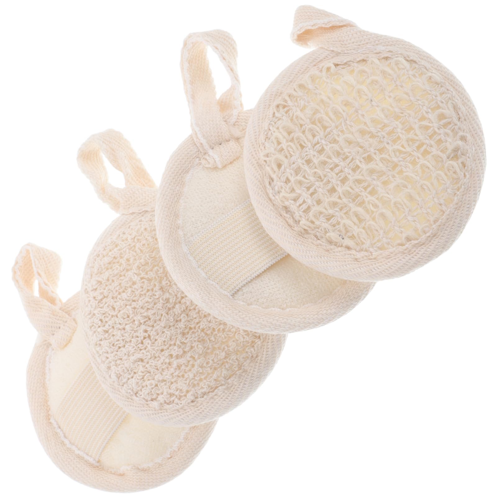 TOVINANNA Natural Loofah Exfoliating Shower Sponge Cotton Body Scrubbers for Men Women Skin Friendly Bath Tool for Gentle Cleansing and Enhanced Lathering Easy Drying Design