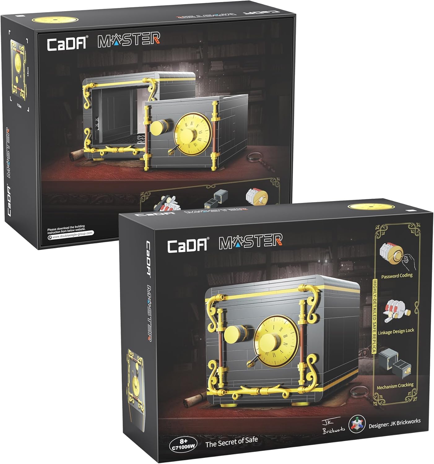 CaDA Working Safe Building Block Set - Locking Safe with Real Storage, Password-Encryption, Engineering Toy Set