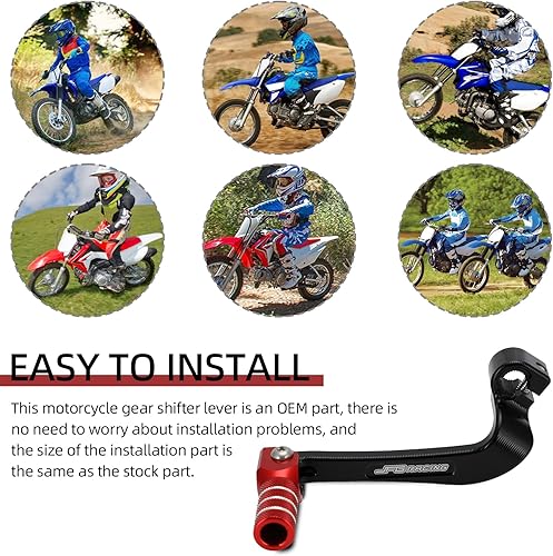 Miniatura 6 de JFG RACING Palanca de cambios de motocicleta Palanca de cambios Punta plegable CNC para CRF 110 CRF110F 2013-2023 TTR 110 08-09 11-21 Rojo