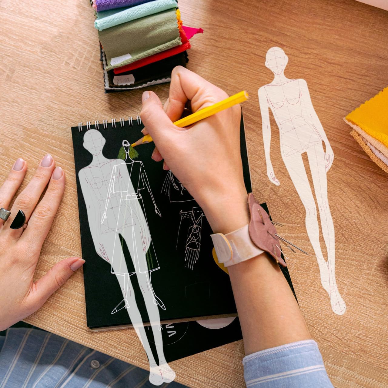 1 Set Fashion Clothing Drawing Template Ruler Women Sewing Patchwork Rulers Humanoid Patterns Design for Dressmaking and Tailoring