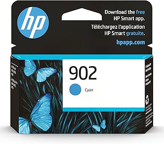 HP 902 Cyan Ink Cartridge | Works OfficeJet 6950, 6960 Series, OfficeJet Pro 6960, 6970 Series | Eligible for Instant Ink | T6L86AN
