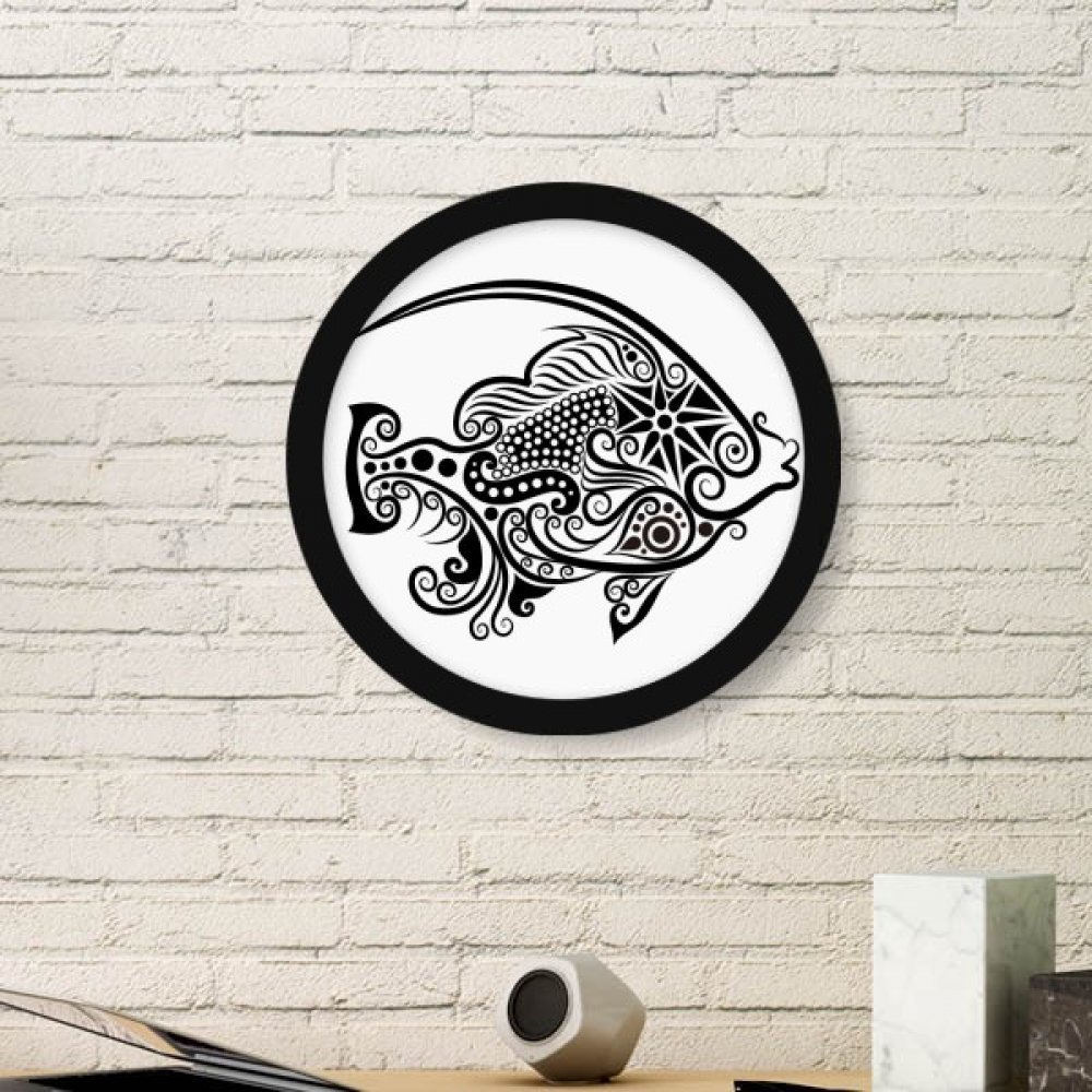 Dessin au trait poisson cadre noir de qualité supérieure pour bureau
