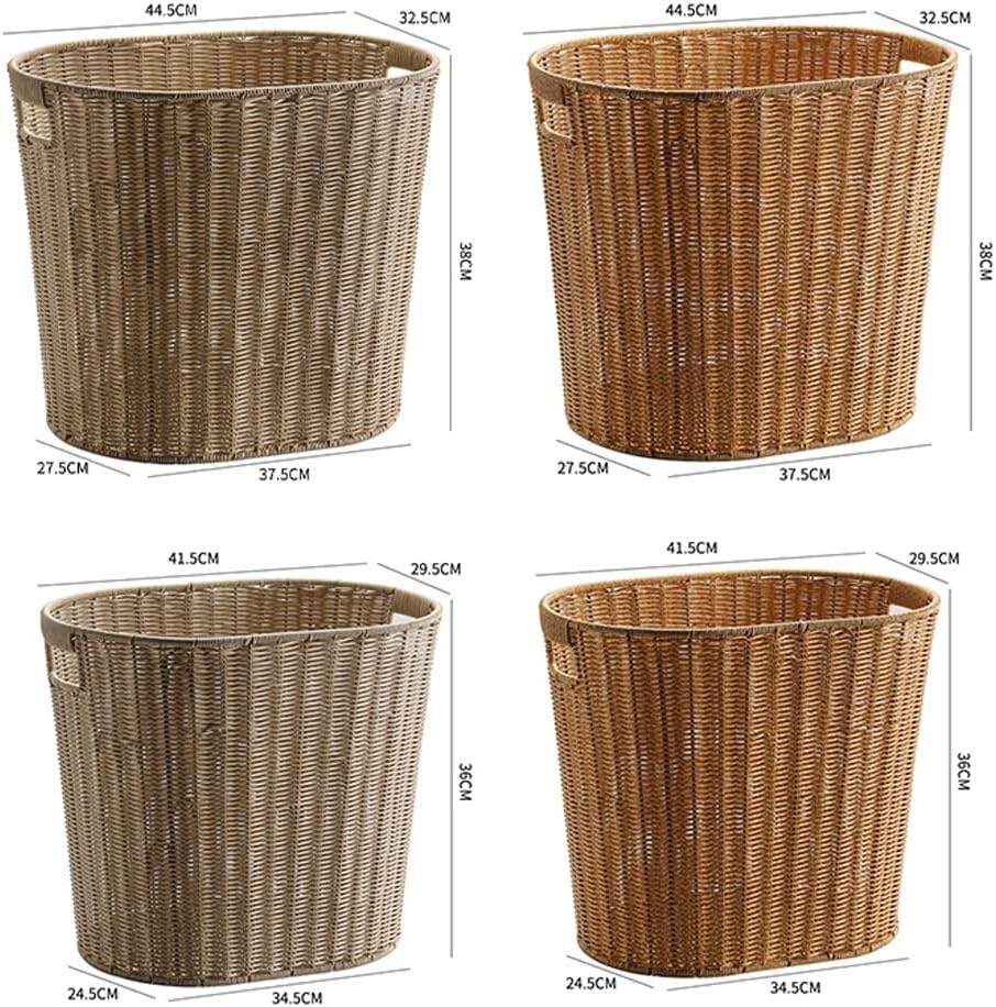 Dirty Clothes Basket Imitation Rattan Dirty Clothes Basket Hotel Bathroom Laundry Basket Dirty Clothes Storage Basket (Braun 41.5 * 29.5 * 36cm)