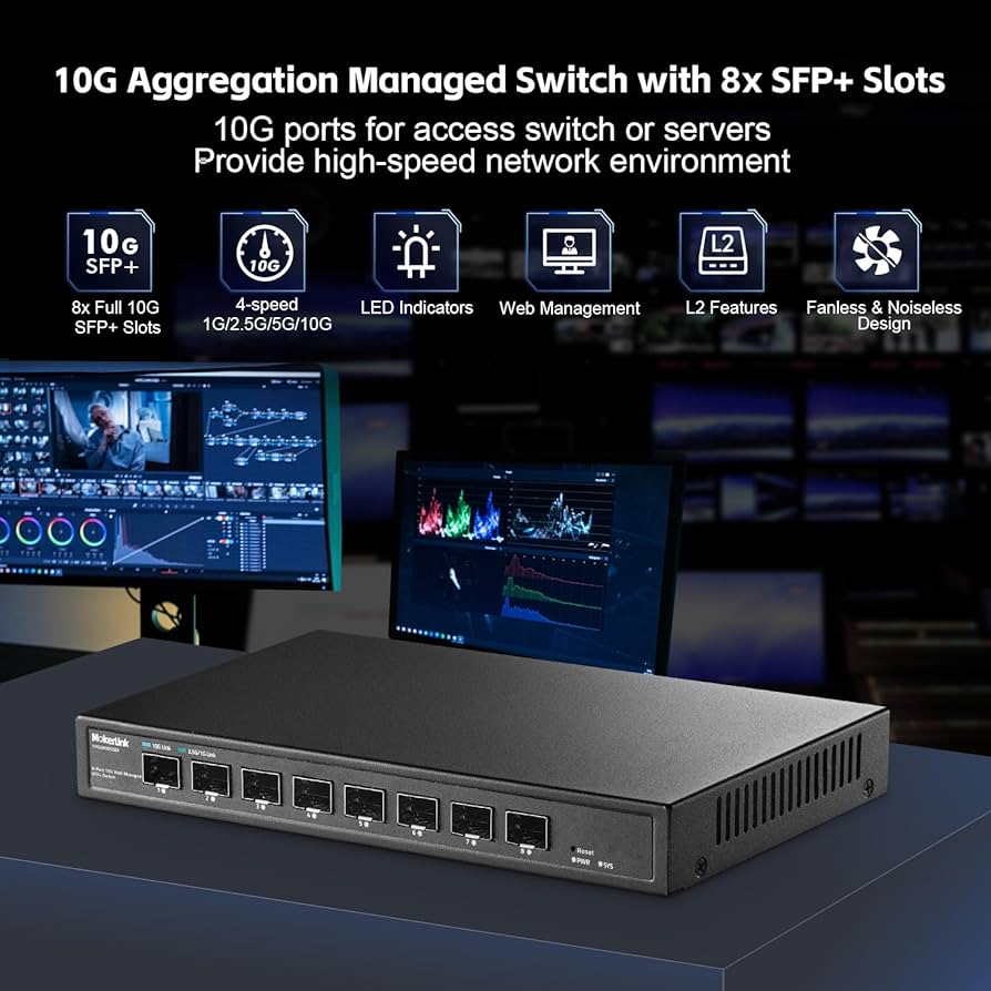 Amazon.co.jp: MokerLink 8ポート 10Gbps SFP+ マネージド