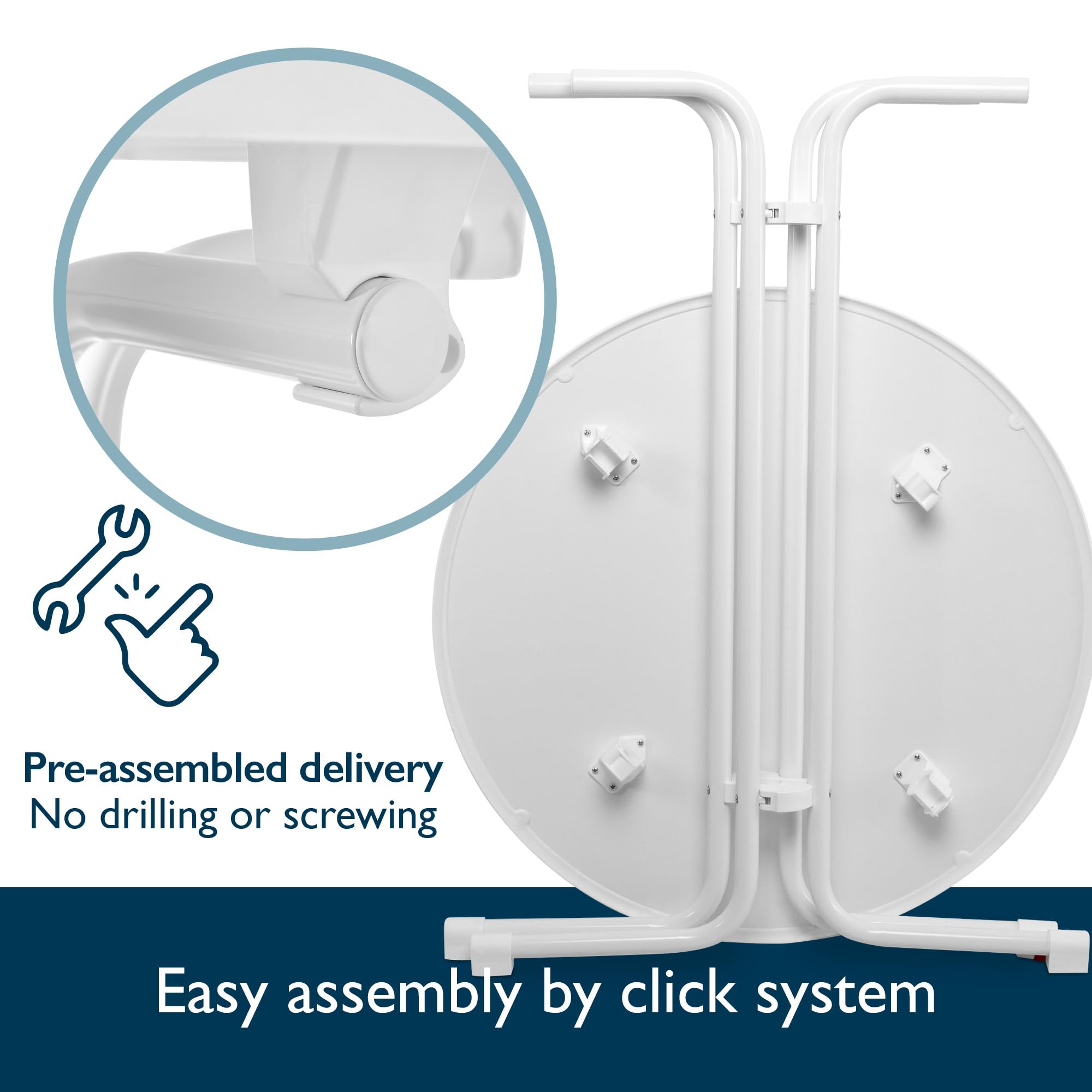 Tavolo Alto Pieghevole Bellini Ø60cm Grigio - Per Bar, Bistrot E Esterno Con Piede Regolabile - Foto 4