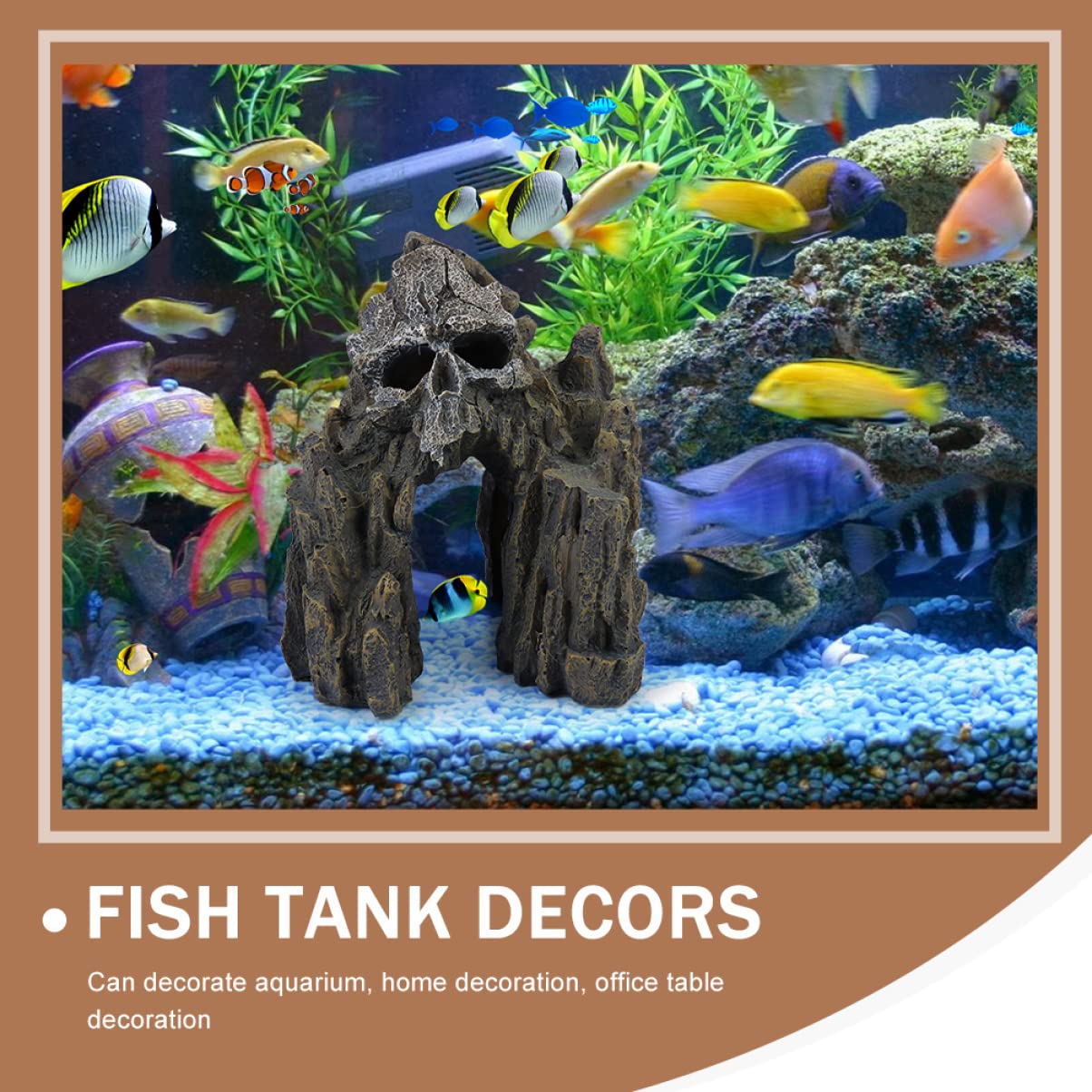Decorazione per Acquario a Forma di Teschio in Resina, Decorativo Stabile e Gamberetti, per Acquari e Serbatoi