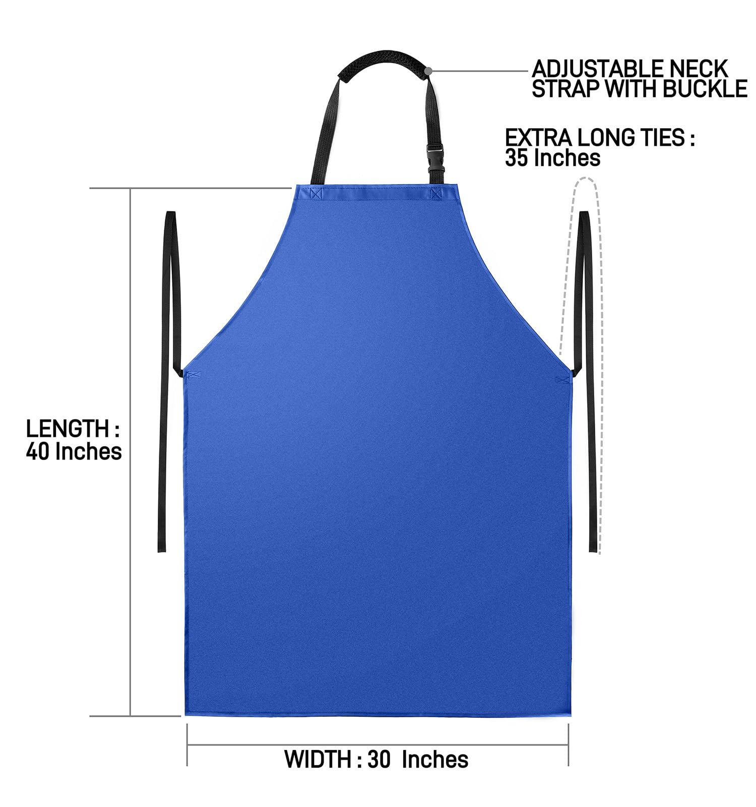 Tablier imperméable avec bavoir confortable réglable en caoutchouc vinyle résistant au lave-vaisselle pour homme et femme