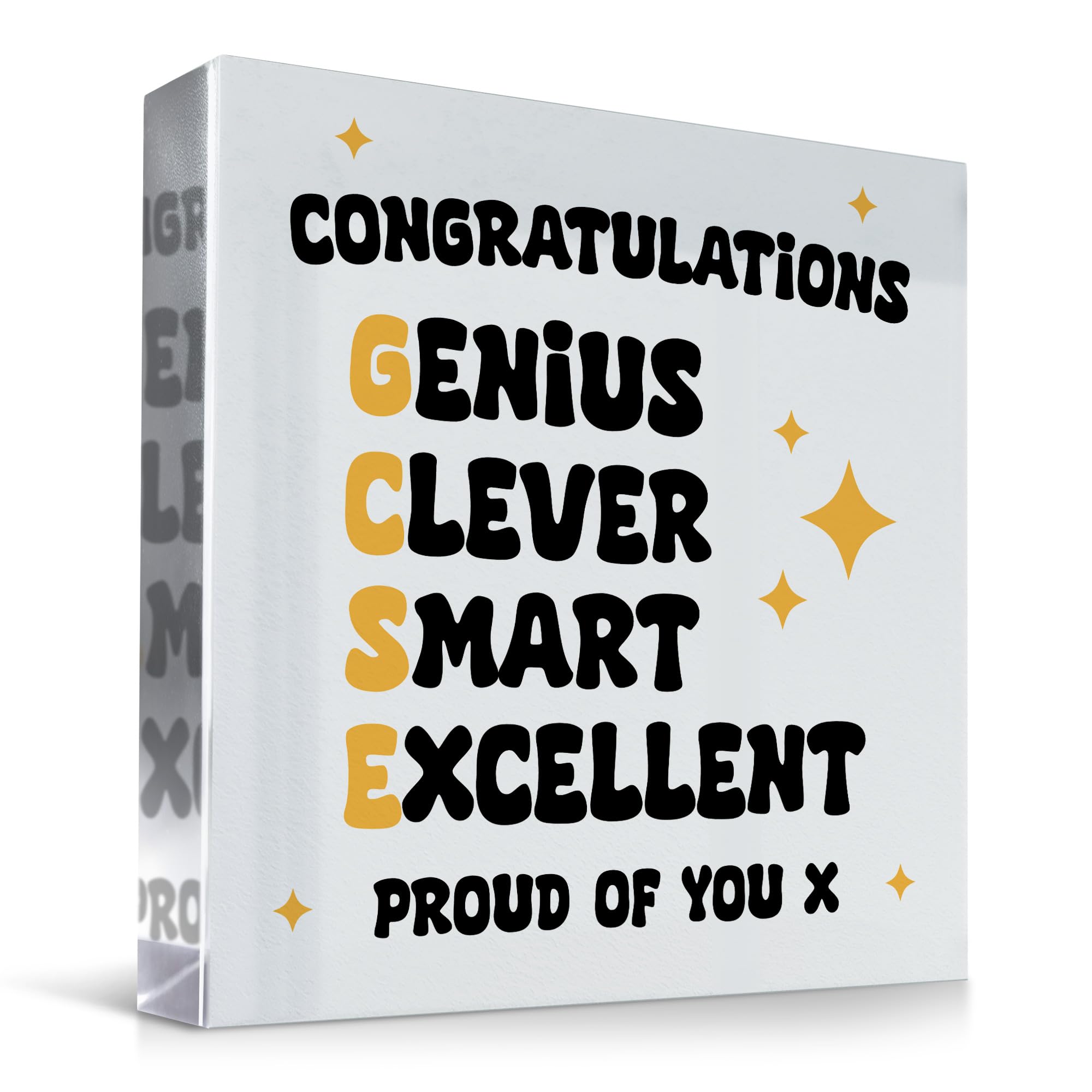 Red Ocean Congratulations On Your GCSE Results Gift For Daughter Son Acrylic Block Results Day Gift Congratulations Gifts Well Done Gift From Mum Dad Nan Exam Results Gifts