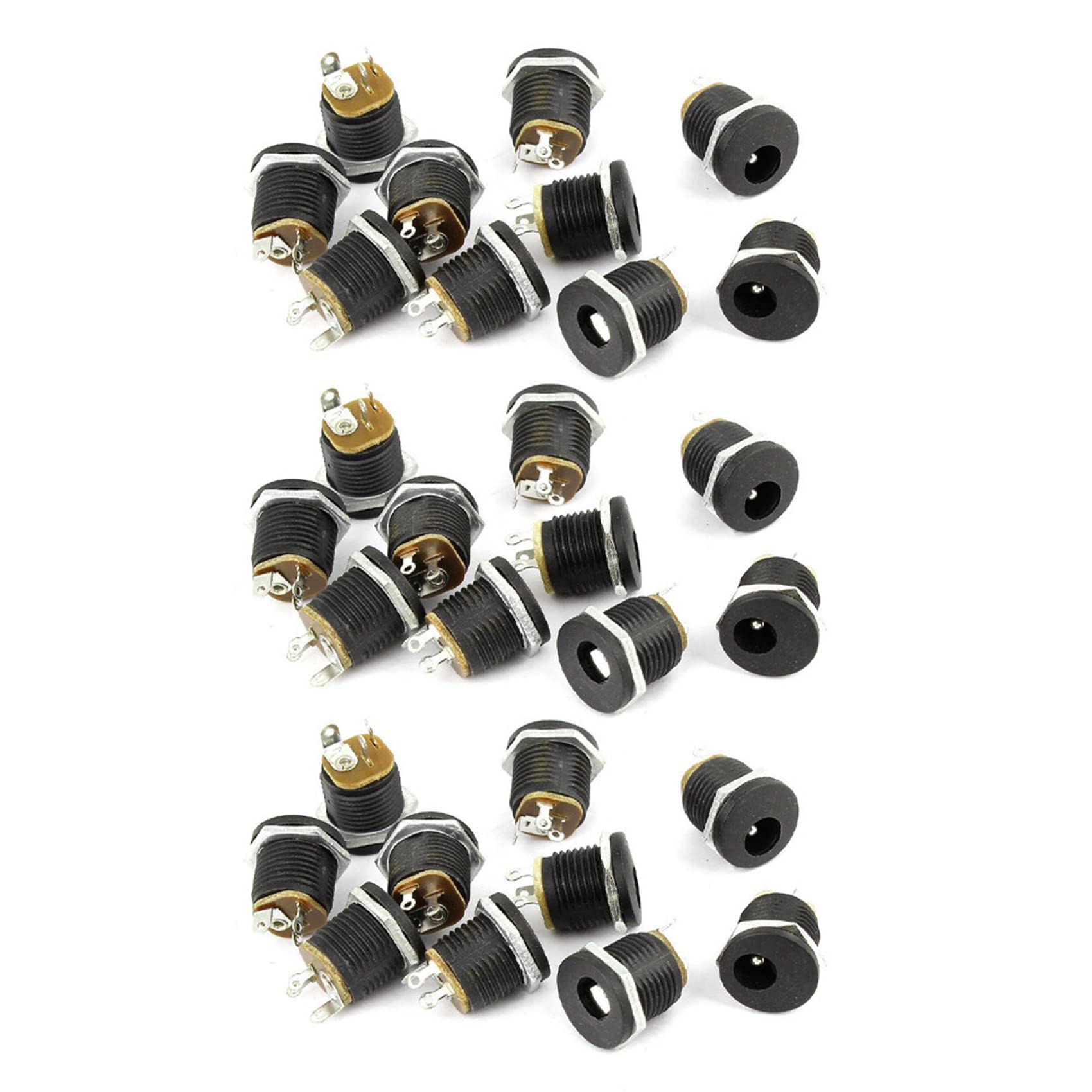 Bloepum 30 Pcs 3-Terminal Soldering 2.1mm x 5.5mm Female Power Jack DC Socket
