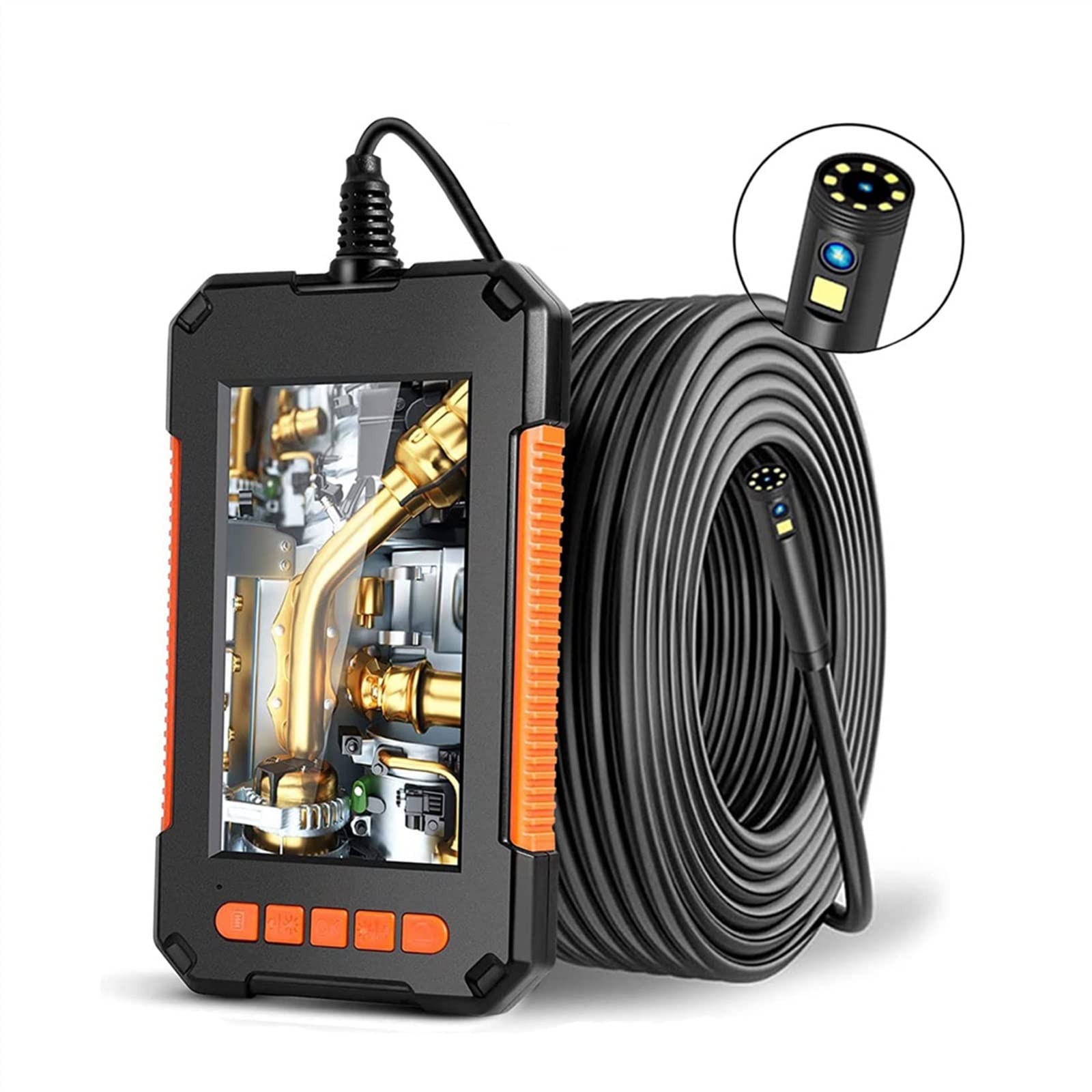 Endoscope Industriel Numérique Besshepplo C30-M - Caméra 1080p, écran 4,3" IPS, Câble 1m, Diamètre 8mm, étanche IP67 - Pour Inspection CVC, Plomberie, Mécanique