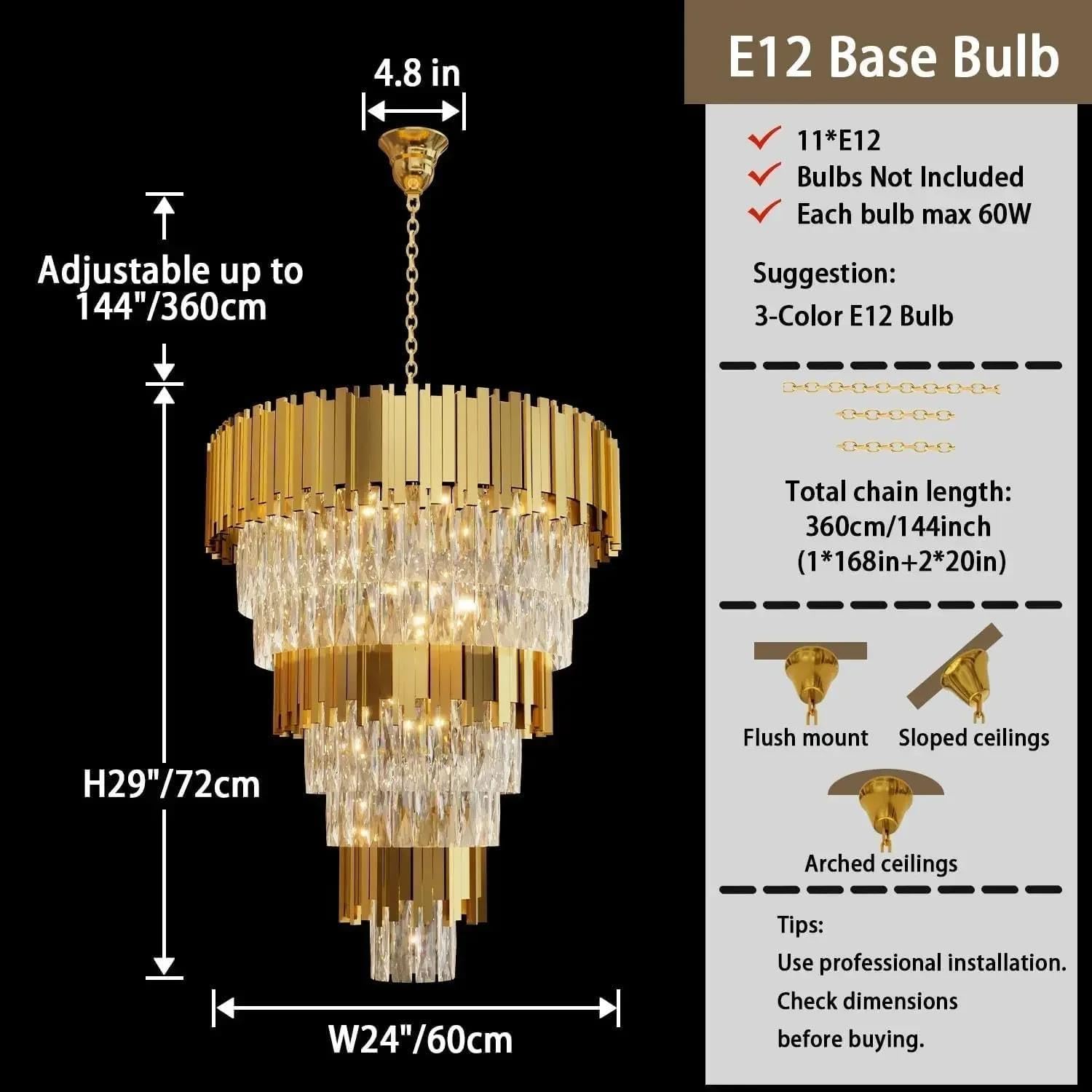 Crystal Hanging Chandelier Stairway Large Staircase Ceiling Chandeliers