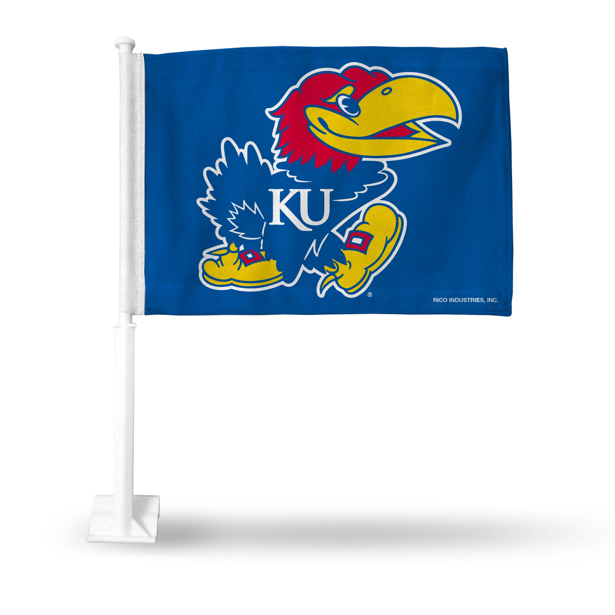 Rico Industries NCAA Kansas Jayhawks Blue Double Sided Car Flag