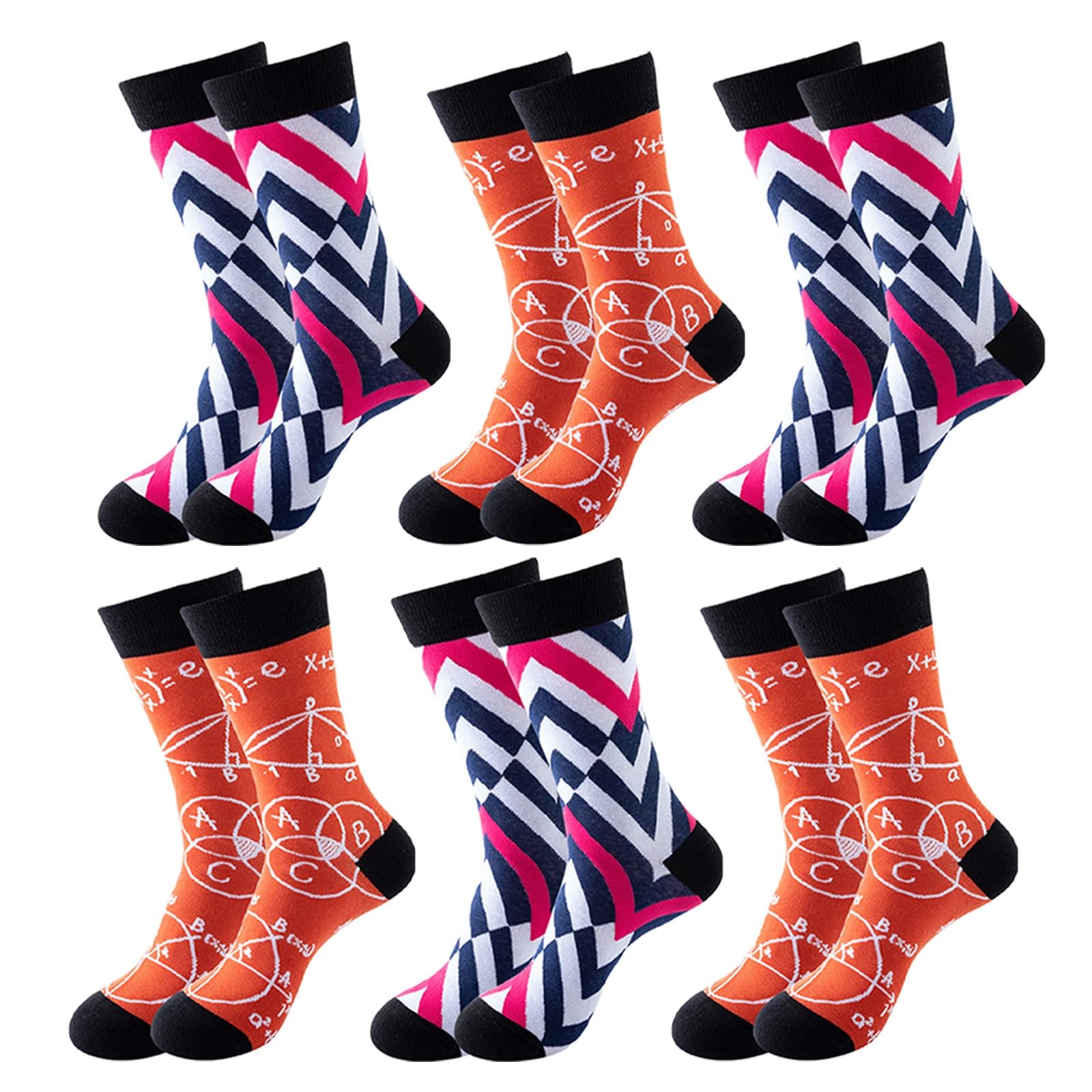 Kunstsocken Herren, Lustiges Set Aus Anzugsocken, Farbenfrohe, Lustige, Originelle Baumwollsocken im Set(B-7,100 Pairs)