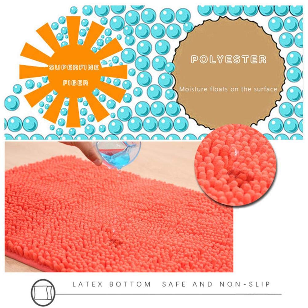 GueTTO Chenille runder Teppich, Non-Slip Shaggy Chenille Badmatte Weiche Mikrofasern Badteppich mit Wasser Absorbent, maschinenwaschbar,Camel,120cm
