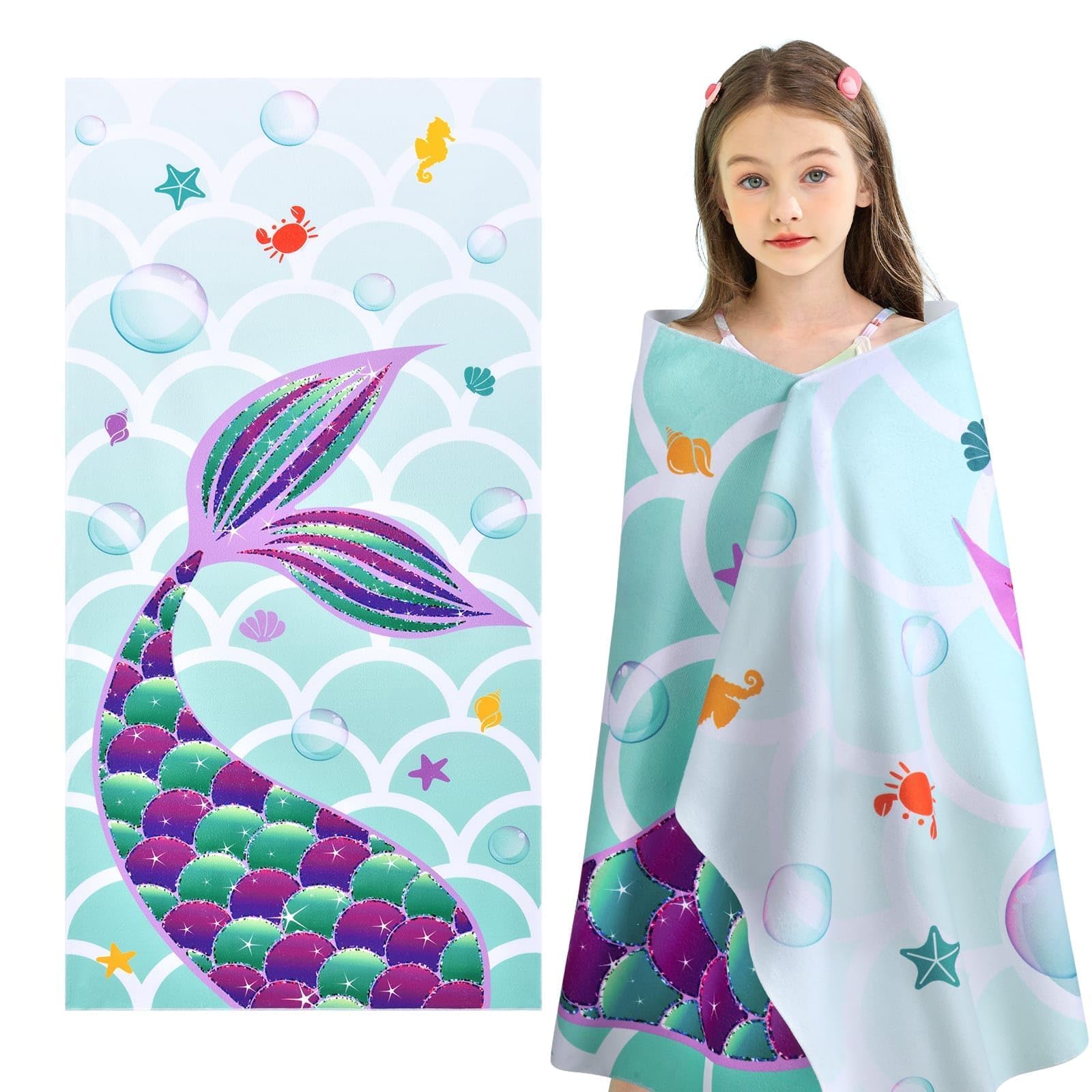 Telo Mare Microfibra 150x75 Cm - Asciugamano Spiaggia Grande, Asciugatura Rapida