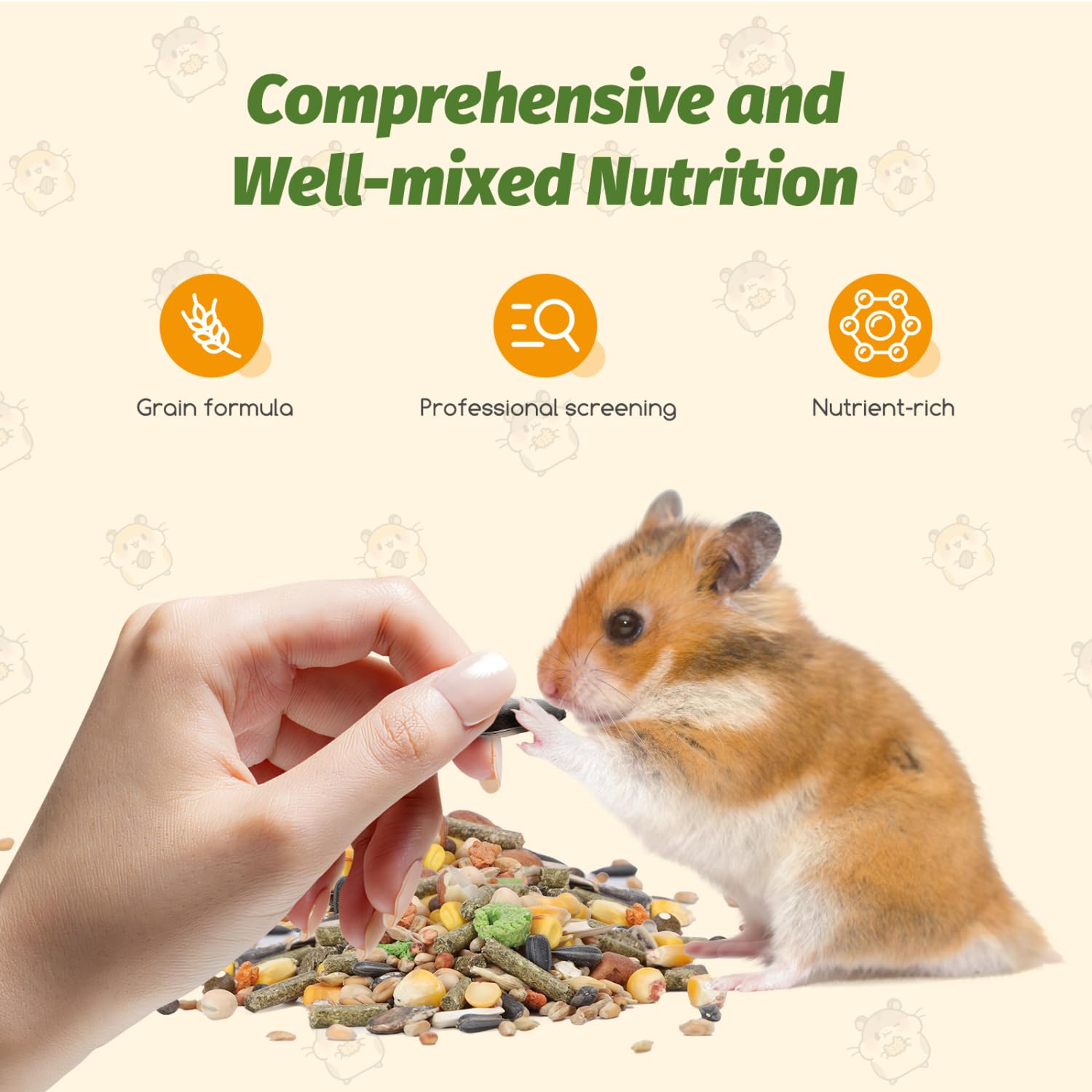 Nobleza - (500g) Mangime per Criceti, Cibo per Gerbilli, Alimento Completo per Criceti in Sacchetto, Pasto Misto di Vitamine e Fibre