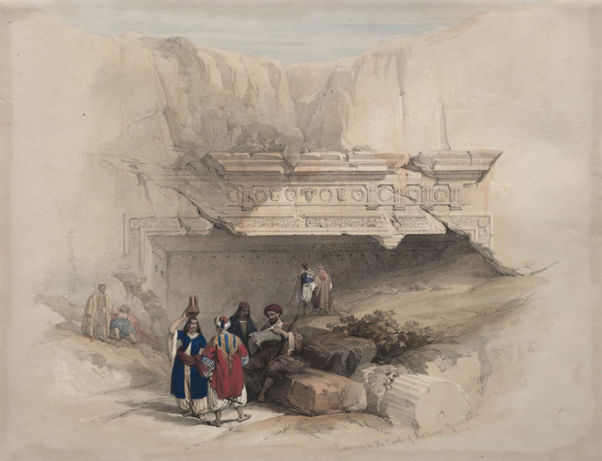 Cuadro en lienzo de David Roberts (60x90cm) de la obra Ingresso alle Tombe dei Re 5