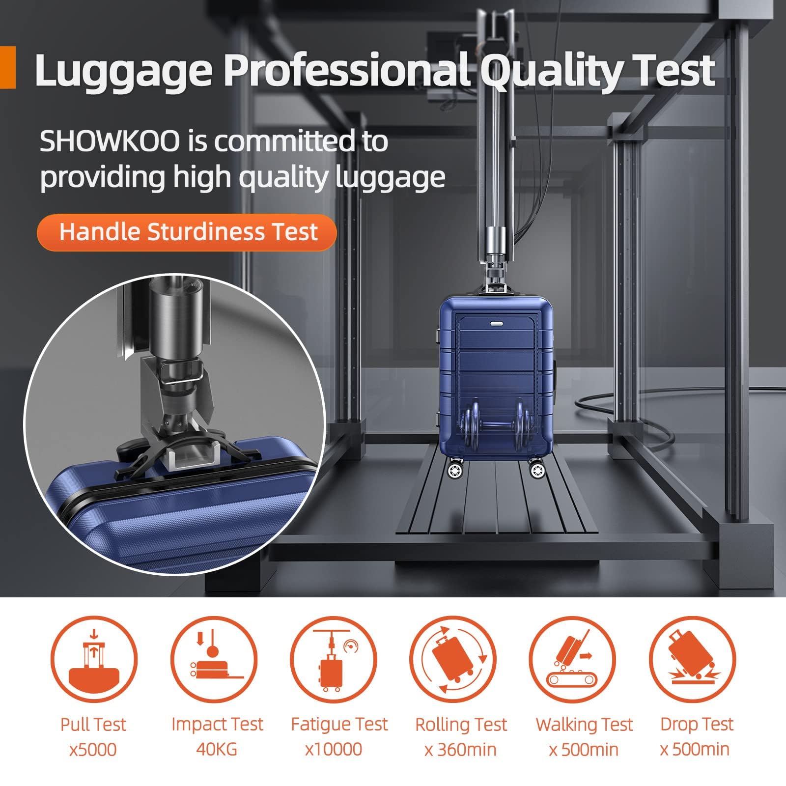 SHOWKOO Valigie da viaggio rigide espandibili ABS+PC Trolley Set valigie Cabina leggera durevole con 4 ruote doppie girevoli e chiusura TSA