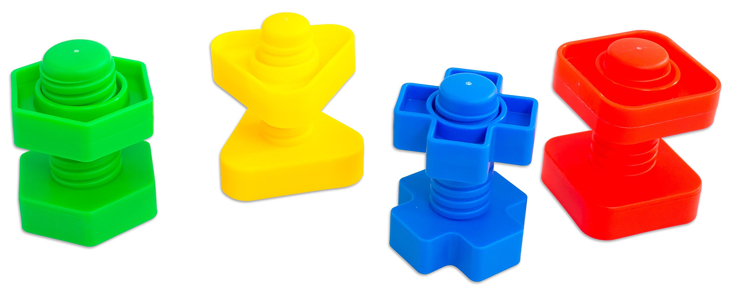 Betzold - Buntes Schrauben-Spiel 64-TLG. Steckspiel Kinder-Spielzeug Werkzeug