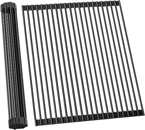 Vista 45 de Ohuhu Escurridor de platos sobre el fregadero, 17.6 pulgadas de ancho x 15.4 pulgadas de largo, organizador de fregadero de cocina, organizador