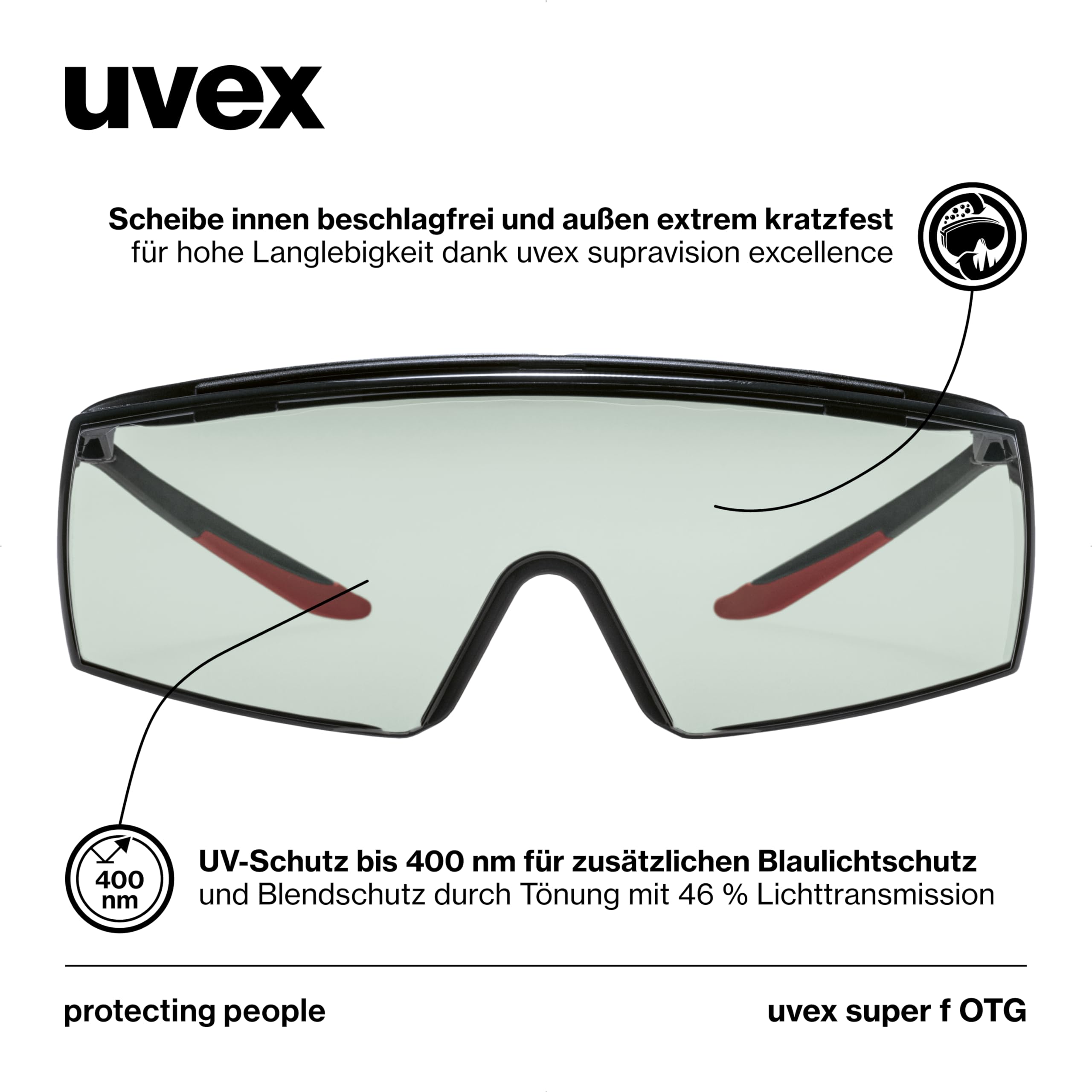 Uvex Super F Otg 9169 Bügelbrille Unisex adulto (Pack de 1)