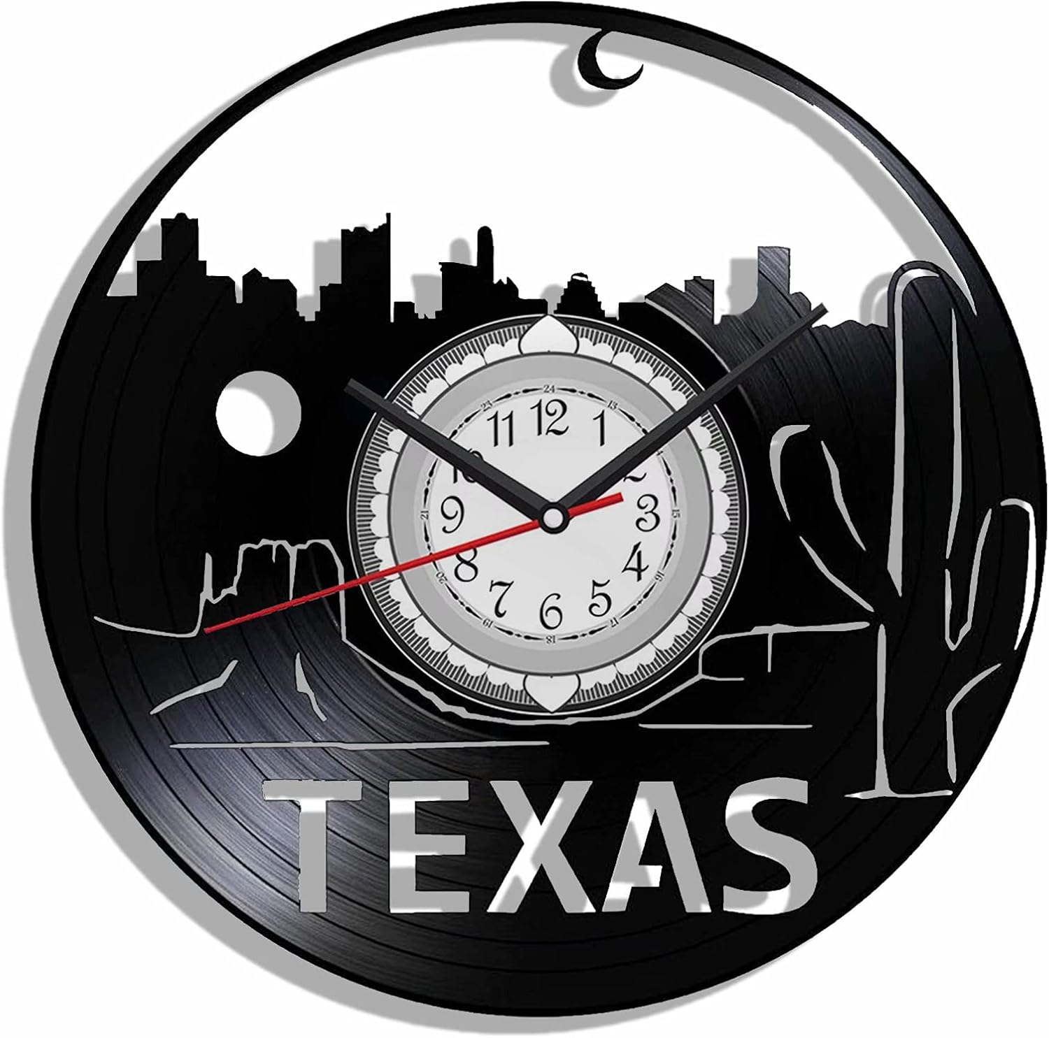 Texas City Texas USA Wall Clock Vinyl Record Wall Art 12 Inches Home Decoration Travel Souvenir Gifts