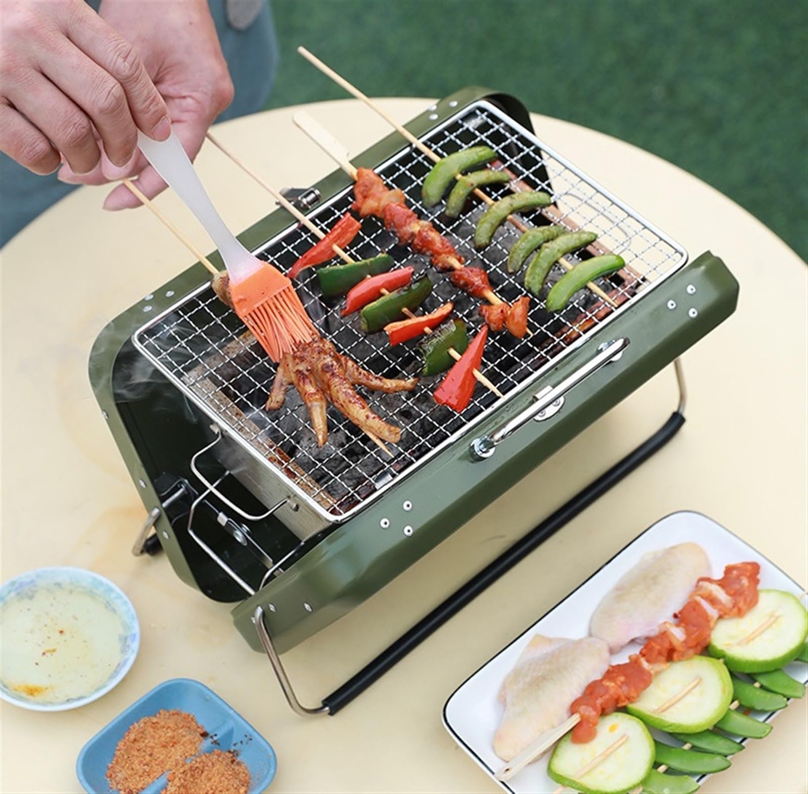 Grill Kempingowy Zewnętrzny Grill Węglowy Grill Grill Ze Stali Nierdzewnej Przenośne Składane Narzędzia Grill Imprezy Grillowe