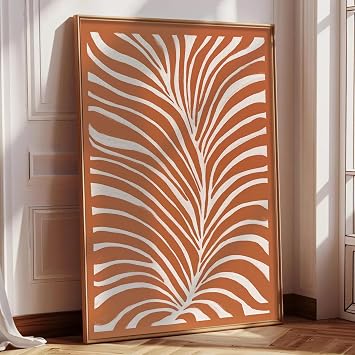 Beige Boho Artwork Neutral Geometric Poster Abstract Terracotta Wall Art Minimalist Nature Print Boho Line Picture Mid Century Painting Abstract Geometric Wall Art Terracotta Artwork 16x24in No Frame