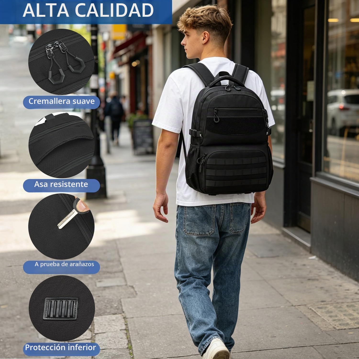 Mochila para ordenador portátil de 17 pulgadas con compartimento de refrigeración, 40 l, mochila de trabajo para hombre