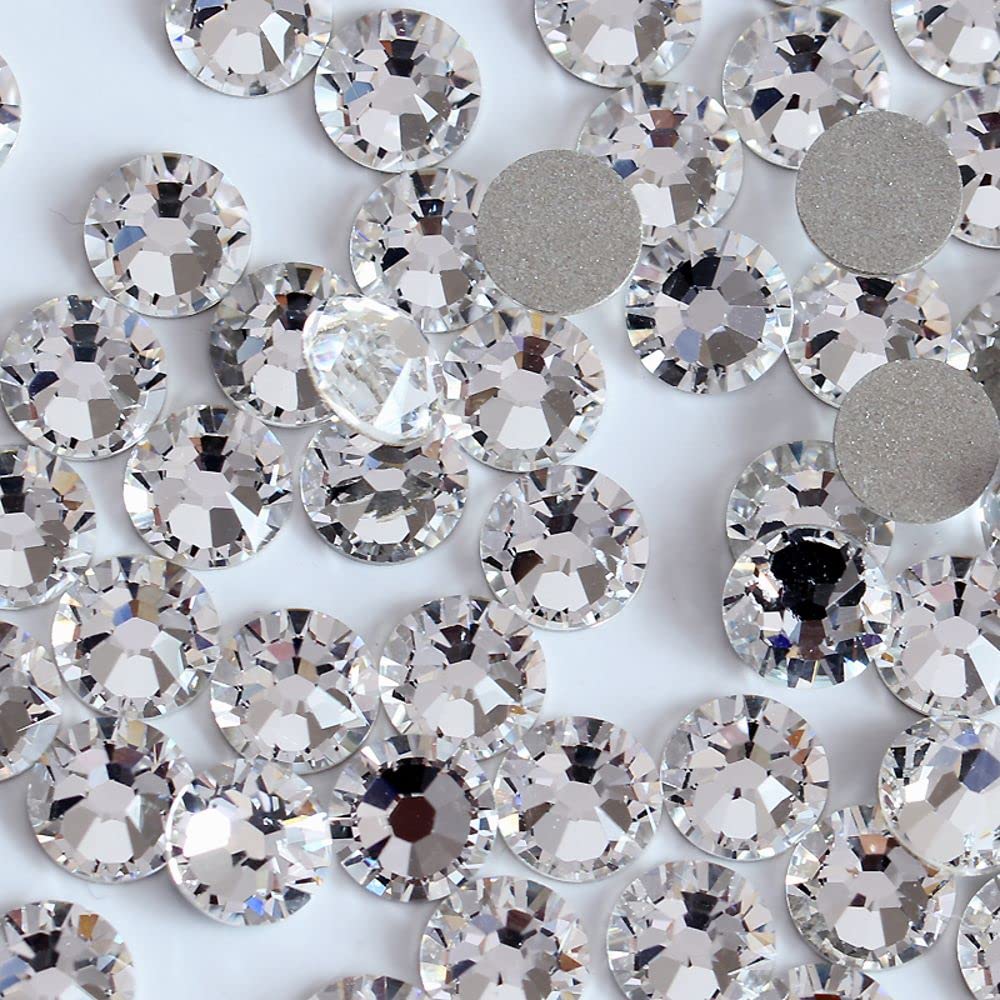 BLINGINBOX Crystal AB Flat Back Rhinestone for Craft, Round Diamante Gems for Nail, Diamonds for Nails Art Accessories/Clothes/Shoes/Phone Case, Non-Self-Adhesive 1440 Pack (Crystal SS6)