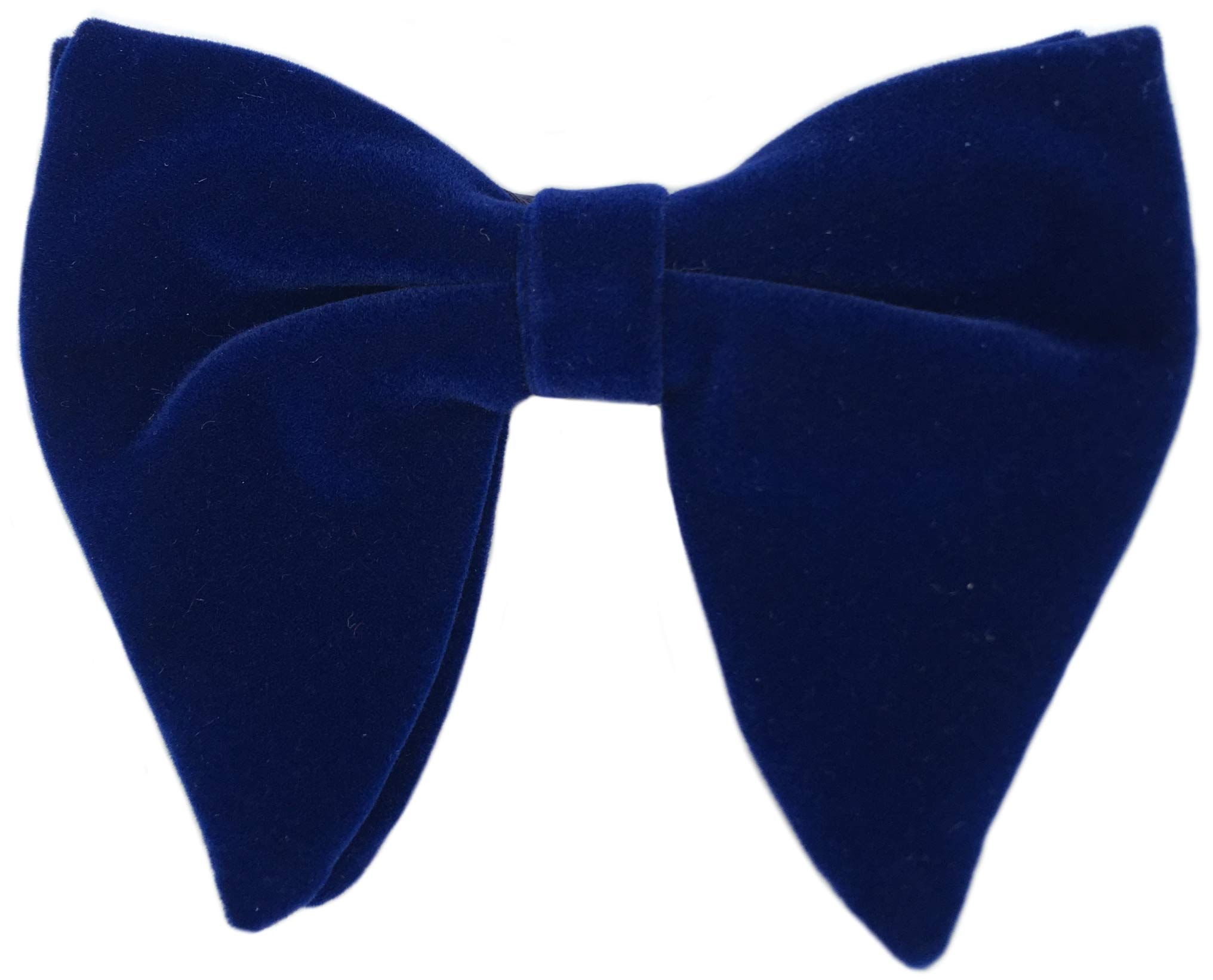 Justar Men's Navy Blue Velvet Bow Ties Pre-Tied Oversized Bowtie Formal Tuxedo Butterfly Big Bowties (Navy Blue)