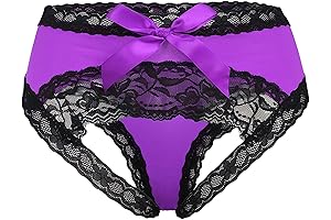 Plus Size Sheer Crotchless Lace Panties