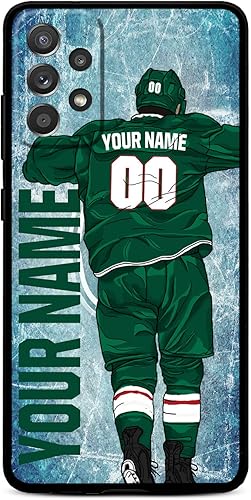 Miniatura 8 de VNGDA DIY Design Ice Hockey Phone Case for Samsung Galaxy A53 5G A14 A73 A12 A42 A32 A02S A71 A22 4G A33,Custom Name &amp; Number and Signature Liquid